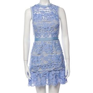 Self portrait lace blue mini dress